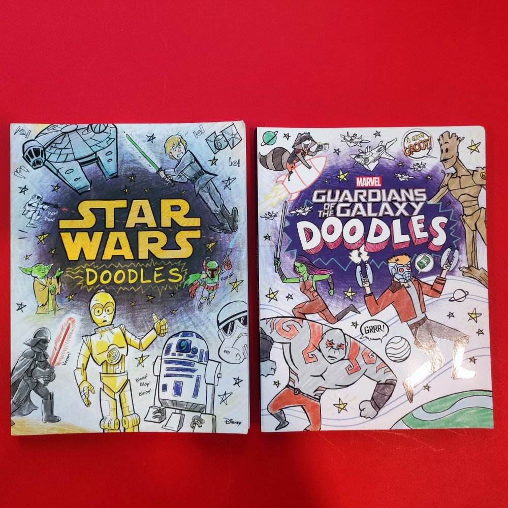 2 Kid's book Star Wars doodles and Guardians of Galaxy doodles activity book